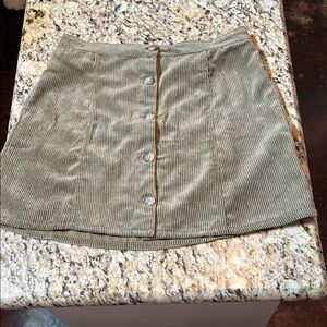 Green A-Line Mini Skirt for Casual Wear
